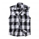 Košile Brandit Check Shirt Sleeveless - černá-bílá