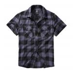 Košeľa Brandit Checkshirt Halfsleeve - sivá-čierna