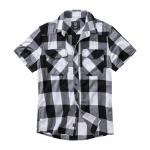 Košile Brandit Checkshirt Halfsleeve - černá-bílá
