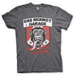 Triko Gas Monkey Garage Stripes Shield - tmavo sivé