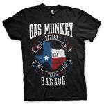 Triko Gas Monkey Garage Texas Flag - černé