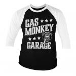Triko 3/4 Gas Monkey Garage Monkeystars Baseball - čierne-biele