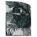 Plavky Urban Classics Pattern Palm Leaves - bílé-zelené