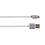 Kabel Skross Chargen Sync USB na Micro USB - stříbrný