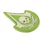 Gumová nášivka Jackets to Go Assassin Skull - zelená