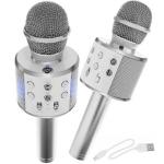 Karaoke bluetooth mikrofon WSTER WS-858 - stříbrný