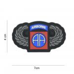Gumová nášivka 101 Inc 82nd Airborne Wings - barevná