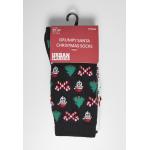 Ponožky Urban Classics Grumpy Santa Christmas 3 páry (navy, bílé, černéú
