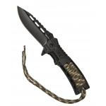 Nůž zavírací Mil-Tec One-Hand Paracord - černý-woodland