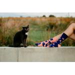 Ponožky Hesty Kočička - modré-růžové
