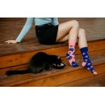 Ponožky Hesty Mačička - modré-ružové