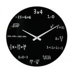 Matematické hodiny skleněné - černé
