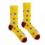 Ponožky Hesty Francouzský buldoček - žluté-červené
