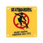 Cedule magnetická Skateboarders - žlutá-černá