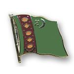 Odznak (pins) 20mm vlajka Turkmenistán - barevný