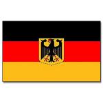 Vlajka Německo se znakem 30 x 45 cm na tyčce
