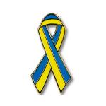 Odznak (pins) 25mm vlajka Ukrajina Stuha - barevný