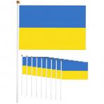 Praporky na tyčce vlajka Ukrajina 10 ks - barevné
