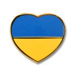 Odznak (pins) 20mm vlajka Ukrajina Srdce - barevný