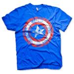 Tričko Captain America Distressed Shield - modré