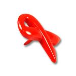 Odznak (pins) 22mm Stuha 3D plastová - červený
