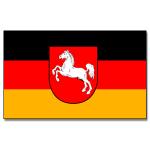 Vlajka Dolní Sasko 30 x 45 cm na tyčce