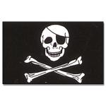 Vlajka pirátská 30 x 45 cm na tyčce