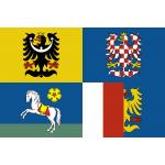 Samolepka vlajka krajská Moravskosliezsky kraj (ČR) 10,5x14,8 cm