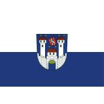 Samolepka vlajka mesto Žatec (ČR) 14,8x21 cm 1 ks