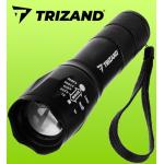 Taktická ruční hliníková svítilna Trizand T6 USB Zoom - černá