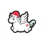 Gumová nášivka Jackets to Go Christmas Unicorn - biela