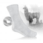 Ponožky s vlnou z lamy Alpaky a striebrom Gultio - biele