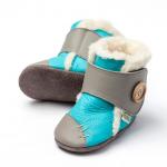 Kožené zimní botičky Liliputi Soft Soled Arctic Turquoise