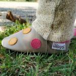 Kožené topánočky Liliputi Soft Soled Paws Polka Dots Pink