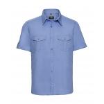 Košeľa pánska krátky rukáv Rusell Roll Sleeve - modrá