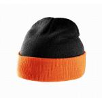 Dvojfarebná pletená čiapka K-Up 31 - čierna-oranžová