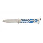 Nůž motýlek Steel Claw Knives Butterfly - stříbrný-modrý (18+)