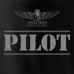 Tričko Antonio letecké PILOT - čierne