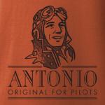 Tričko Antonio pilotova žena sedí na RUNWAY - hnedé