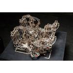 3D mechanické puzzle Ugears Guličková dráha reťazová 400 ks - hnedé