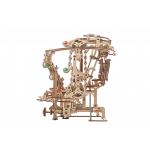 3D mechanické puzzle Ugears Kuličková dráha řetězová 400 ks - hnědé