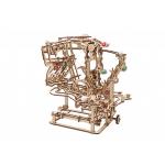 3D mechanické puzzle Ugears Kuličková dráha řetězová 400 ks - hnědé