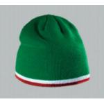 Čepice pletená K-Up Beanie Contrast - zelená-bílá-červená