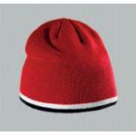 Čepice pletená K-Up Beanie Contrast - červená-bílá-černá