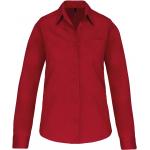 Košeľa dámska s dlhým rukávom Kariban Poplin - červená