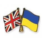 Odznak (pins) 22mm vlajka Veľká Británia + Ukrajina - farebný