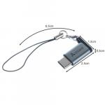 Adaptér Izoxis USB Micro USB 2.0 USB Type-C so šnúrkou - sivý