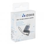 Adaptér Izoxis USB Micro USB 2.0 USB Type-C so šnúrkou - sivý