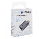 Adaptér Izoxis USB 3.0 USB Type-C - šedý