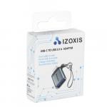 Adaptér Izoxis USB 3.0 USB Type-C so šnúrkou - sivý